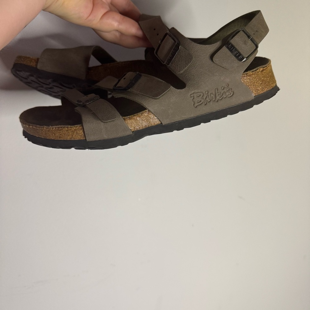 Birkenstock Birkis Ellice Sandals Olive Green Buckle Comfort Shoes EU 38 - Picture 8 of 9